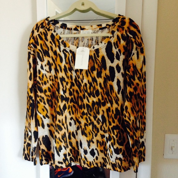STYLISH leopard PRINT long-sleeve ZARA linen shirt