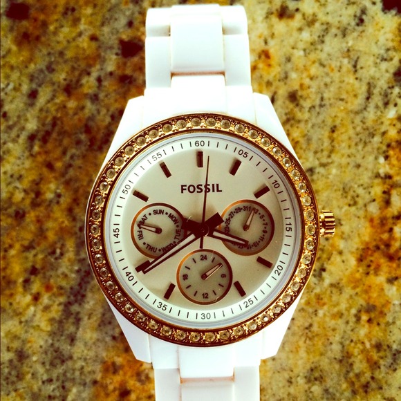 Fossil Stella Watch (white/gold trim) - Picture 1 of 3