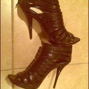 Michael Antonio black strap heels