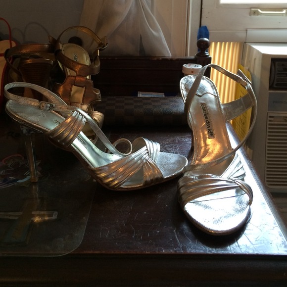 Charles David Silver Dress Sandals