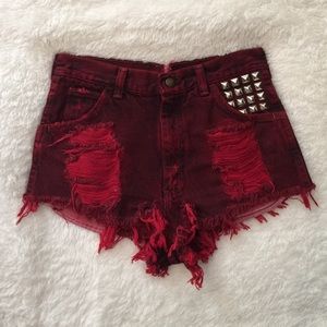 Studded High Waisted Shorts