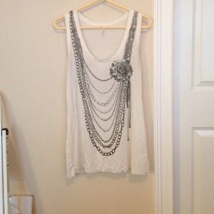 White necklace tank