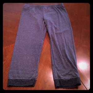 Striped blue and gray leggings