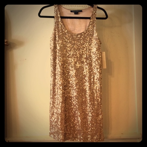 Gold sequined French Connection dress!