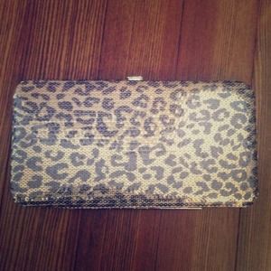 Leopard sequined wallet/clutch