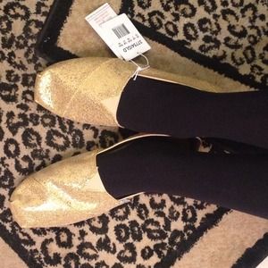 BOB's like TOM's Gold Glitter Shoes