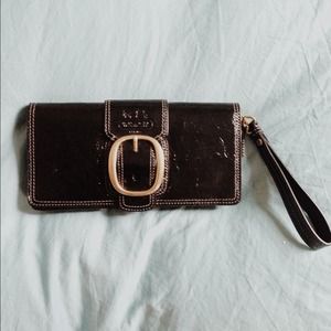 SOLD Coach Black Patent Leather Wristlet