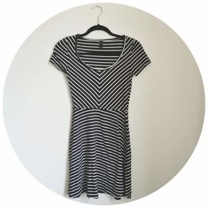 Vero Moda Navy & White Stripe Dress