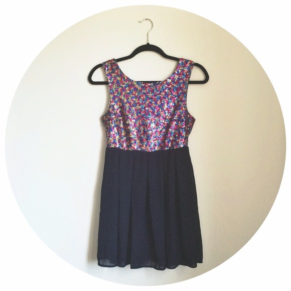 Sequin and Chiffon Dress