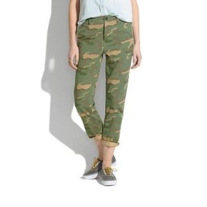 SOLD Madewell Cropped Rivington Trousers in Camo