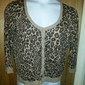 Cheetah Print Sweater Cardigan