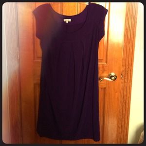 Purple sheath dress.