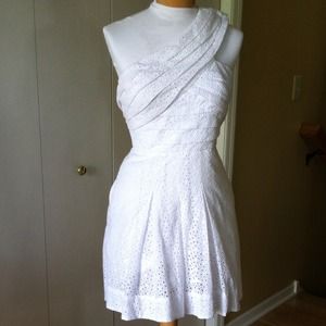 Bcbg Max Azaria one shoulder white dress
