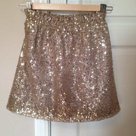 J. Crew Sequin Mesh Bell Skirt sz 0