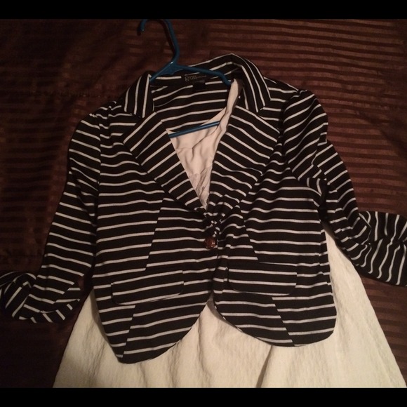 Black with white stripes blazer