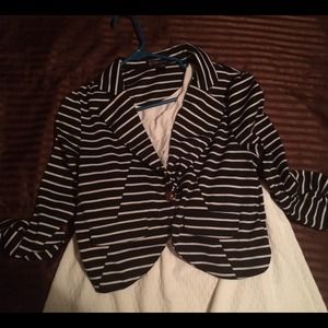 Black with white stripes blazer