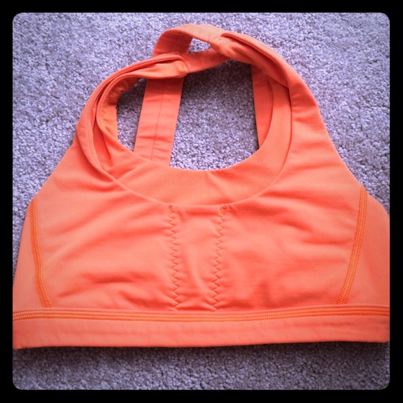 Orange Lululemon Run Your Stuff Bra