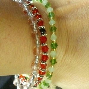 Three small beaded bracelets