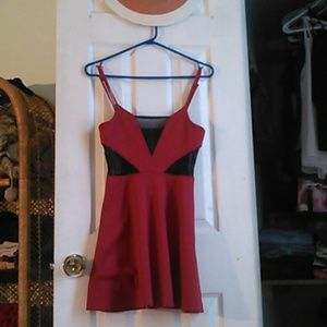 Red mini dress