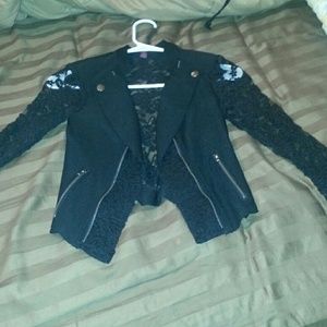 Black lace spandex jacket
