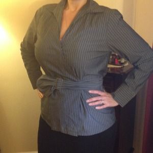 Talbots pinstripe shirt size 14