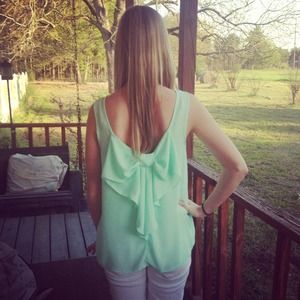 Bow back mint tank