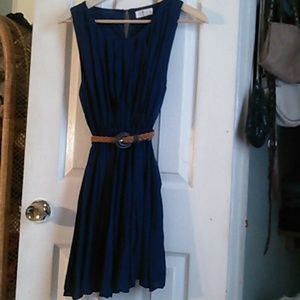 Navy blue dress with belt included