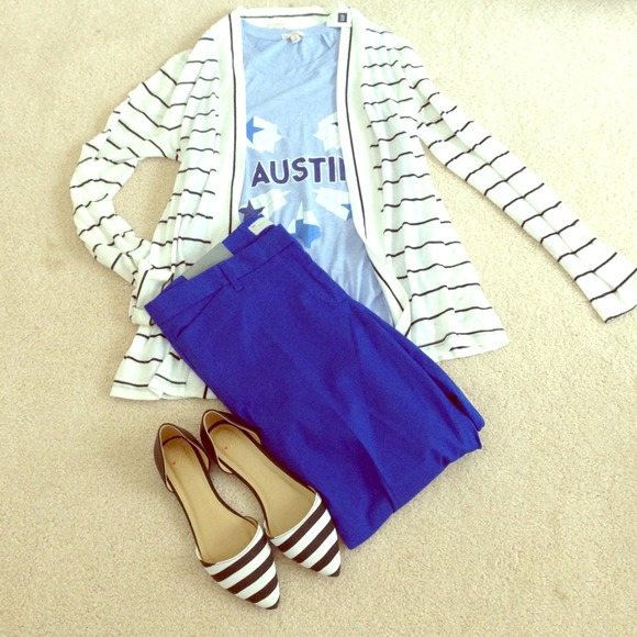 Royal blue slim cropped pants