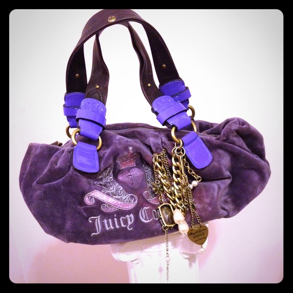 Authentic Juicy Couture Velour & Leather Handbag