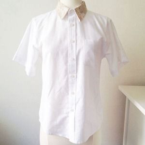 DIY Lace collar shirt