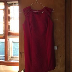 red brocade party dress