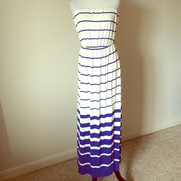 Charlotte Russe Dresses & Skirts - Blue and White Striped Maxi Dress
