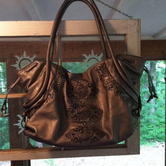 Large dark grey purse