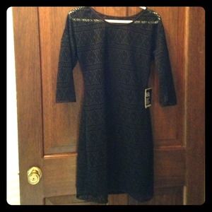 Black crocheted dress from Express