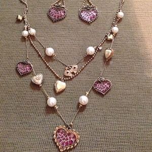 Betsey Johnson Earrings & Necklace set