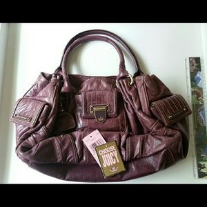Juicy Couture Purple Leather Hobo Satchel Handbag