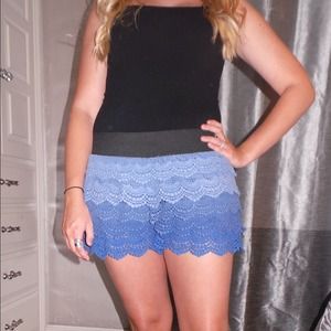 Blue Lace Shorts