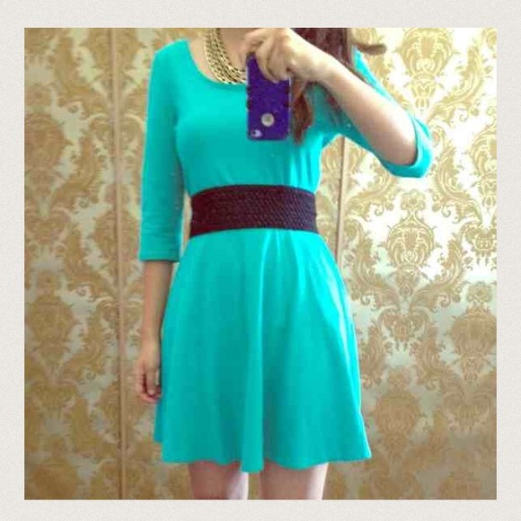 🎉EXPRESS🎉Teal Dress - Picture 2 of 7