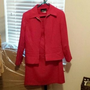 Two piece red wool suit