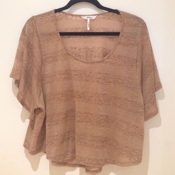 Shiny copper/beige blouse