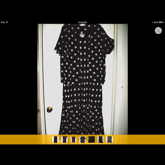 Black Dress w/pink polka dots & matching jacket.