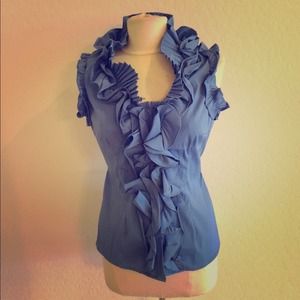 Antilia femme sleeveless blue dress shirt