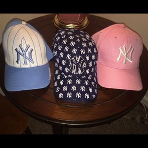 Bundle of three women's Yankees caps. NWOT