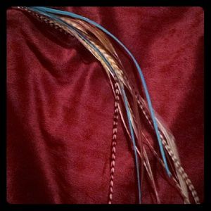 Turqouise feather hair extension