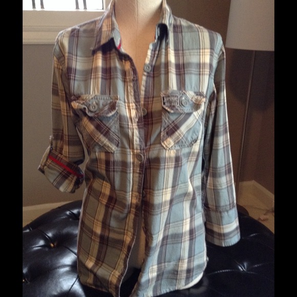 Super Dry plaid shirt