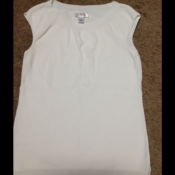 White sleeveless top