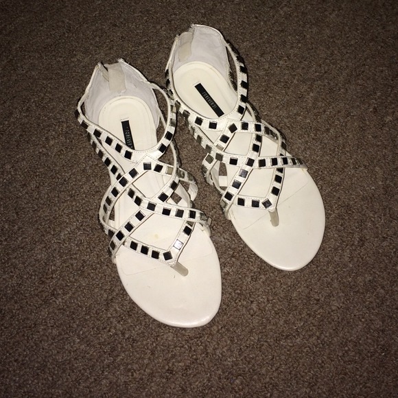 White gladiator sandals