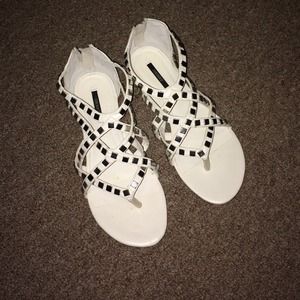 White gladiator sandals