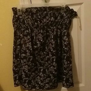 Strapless floral tubetop