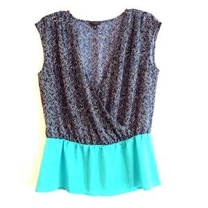 Print Color-block Blouse